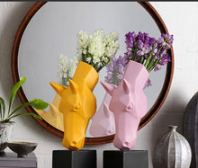 Load image into Gallery viewer, Colorful horse head flower vase