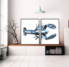 Load image into Gallery viewer, Downloadable Lobster Navy Blue Art, (set of 2)