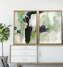 Load image into Gallery viewer, Dew Green Abstract Print (set of 2)